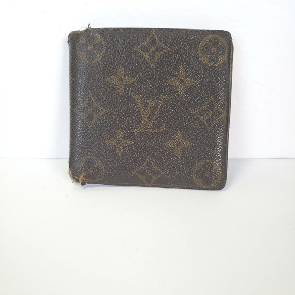 Vintage Louis Vuitton Men's Authentic LV Brown Bi-Fold Monogram Leather Wallet - Picture 1 of 15